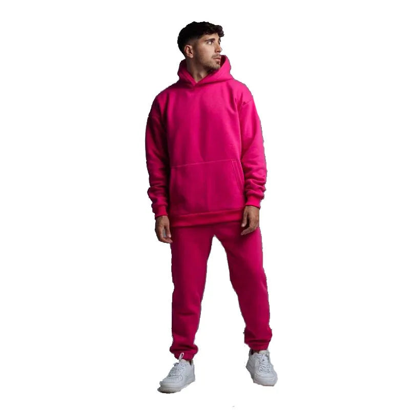 New in Hoodies & Sweatshirts Autumn and Winter Thick Fleece Sports Men's Women's Warm Hoodie Two-piece Set Tracksuits for Man - ATFH