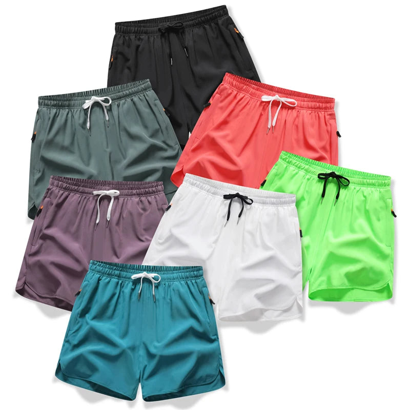 New Men's Sports Casual 3/4 Shorts With Ice Silk Lightweight Sweat-absorbing Outdoor Quick Drying Running Fitness Loose Pants