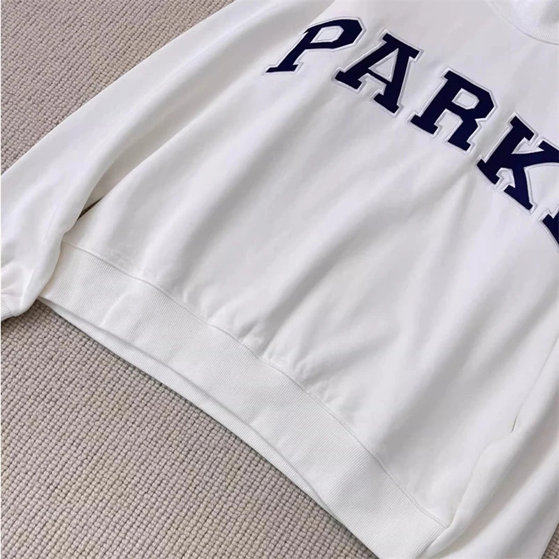 New 2026FW America Style Women O-Neck Long Sleeve Female Pullover Letter Embroidery Sweatshirts Vintage Casual Sports Lady Top - ATFH