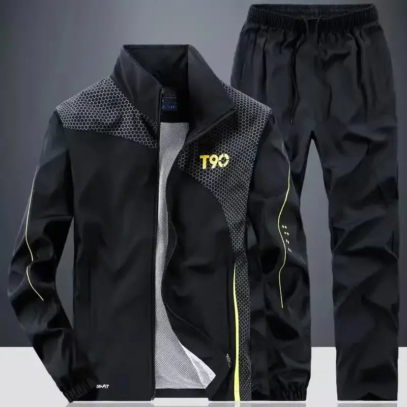 Men's Casual Active 2 Piece Jacket+Pants Basketball Tracksuits Full Zip Jogging Sports Suits Sets Athletic Running Sweatsuits
