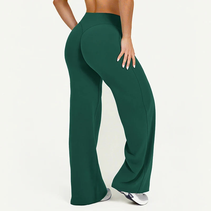 Straight Leg Pants Ultra Soft Butter Fabric Women Mid-Waist Yoga Pants Naked Feel Sports Leggings Pilates Running Sport Trousers ATFH
