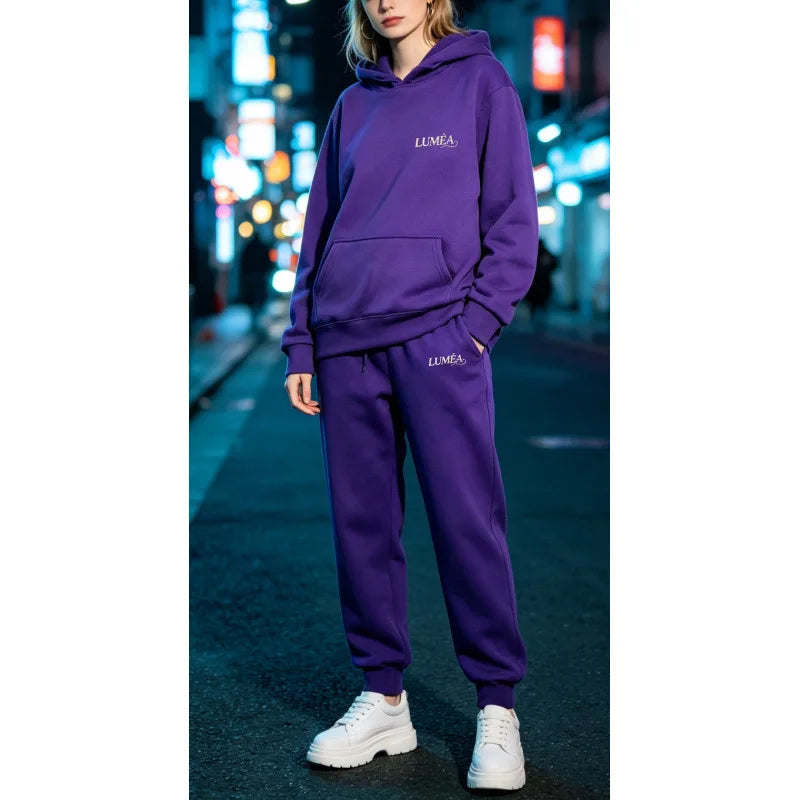Women's Tracksuit Hoodies Trousers 2PCS Suit Winter Sports Jogging Outfits Fashion Street Designer Clothes for Women Pants Set