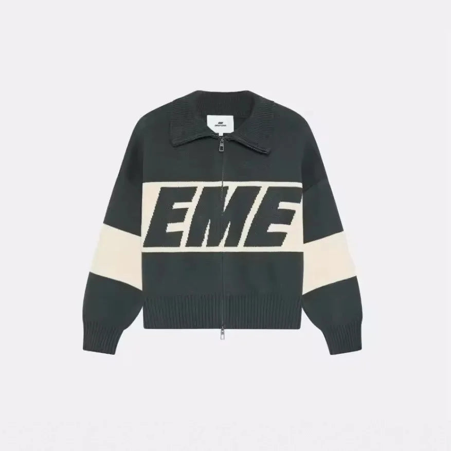 Autumn/Winter Collar Letter Color Blocked Zipper Sweater Women Fashion Soft Sticky Knitted Top  Sueter Mujer Jumper Pullover New - ATFH