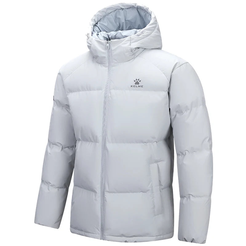 Kelme Men's Outdoor Down Jacket With Graphene Hooded Windbreaker Duck Down Insulated Fashionable Puffer Jacket