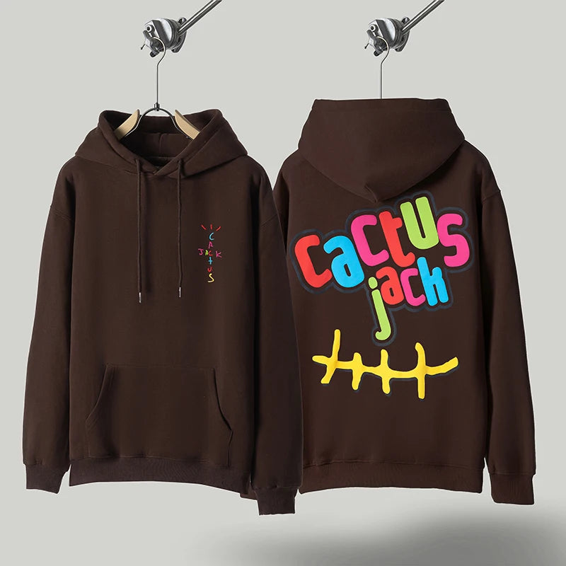 Cactus Jack Hoodies High-quality Casual Loose Skull Print Zipper Hooded Sweatshirt Jackets for Men Women Harajuku Streetwear - ATFH