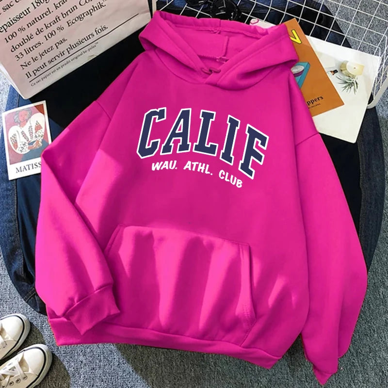 Women Hoodies Oversized Drop shoulder Fashion Loose Fleece Autumn Winter Printed Letter Pullover Aesthetic Sweatshirts 2025 New - ATFH