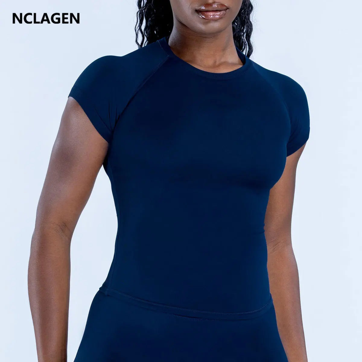 NCLAGEN Impact Short Sleeve Top Women GYM Clothes Seamless workout t shirts Fitness Quick Dry Running tee Yoga Pilates shirt - ATFH