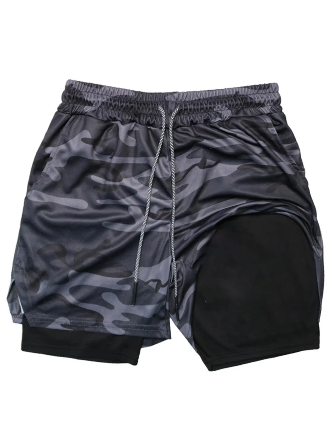 2-in-1 Running Summer Workout Shorts for Men Gym Performance Compression Shorts with Phone Pocket Towel Loop Athletic Activewear