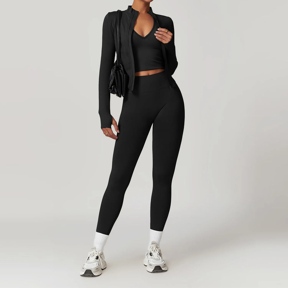 2/3/4PCS Yoga Set Gym Clothes Sportswear Seamless Yoga Suits For Women Fitness Long Sleeved Tracksuits Sports Bra Gym Leggings - ATFH