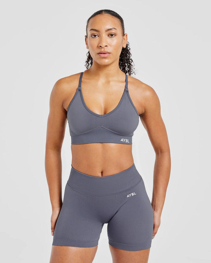 2 Pcs Impact Shorts Women Seamless Sports Yoga Pants Gym Clothes Fitness Workout Adapt Seamless Strappy Sports Bras Set Tahsi Fashion House