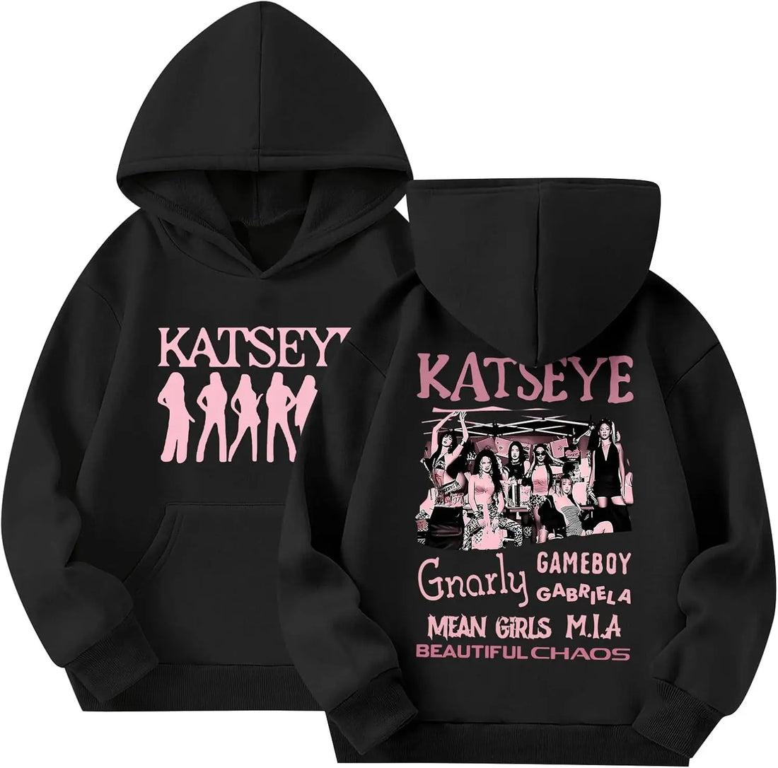 Kids Katseye Hoodies for Girls Katseye Merch Graphic Sweatshirts Long Sleeve Hoodie