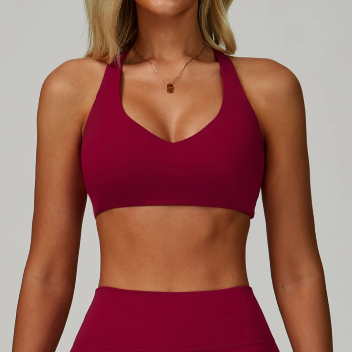 Women Yoga Bra Shockproof Crop Top Push Up Sport Bra Breathable Sports Bra Fitness Top Gym Sexy Halter Workout Underwear Padded - ATFH