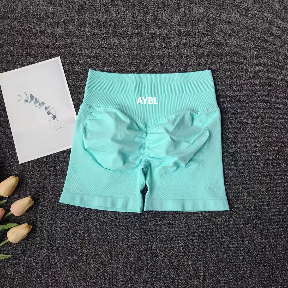 Short De Sport Pour Femme, Sans Couture, Uni, Blanc, Taille Haute, Effet Push-Up, Pour Le Yoga Et La Course à Pied