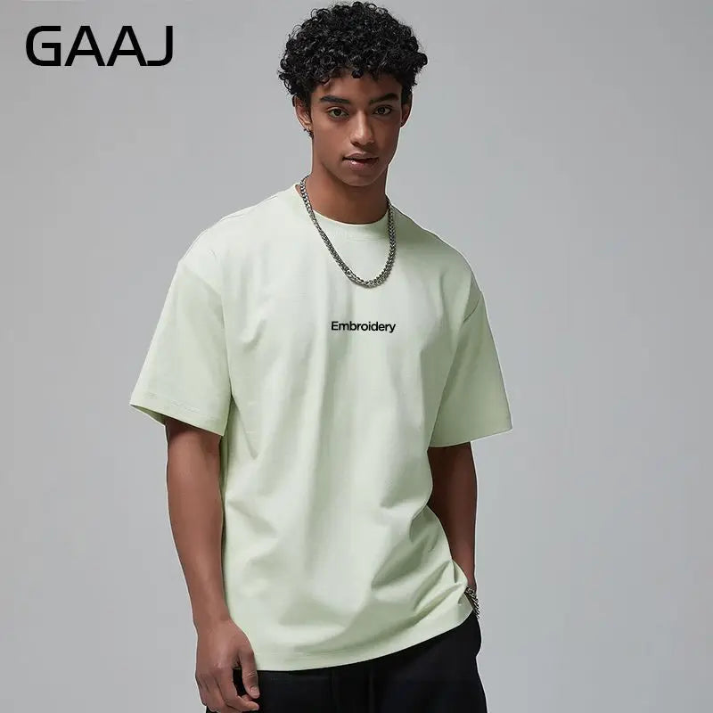 Embroidery Custom Premium T shirt 230gsm 100% Cotton,DIY Customize Text Logo Tee,Dropshipping Fashion Brand Men Women Clothing ATFH