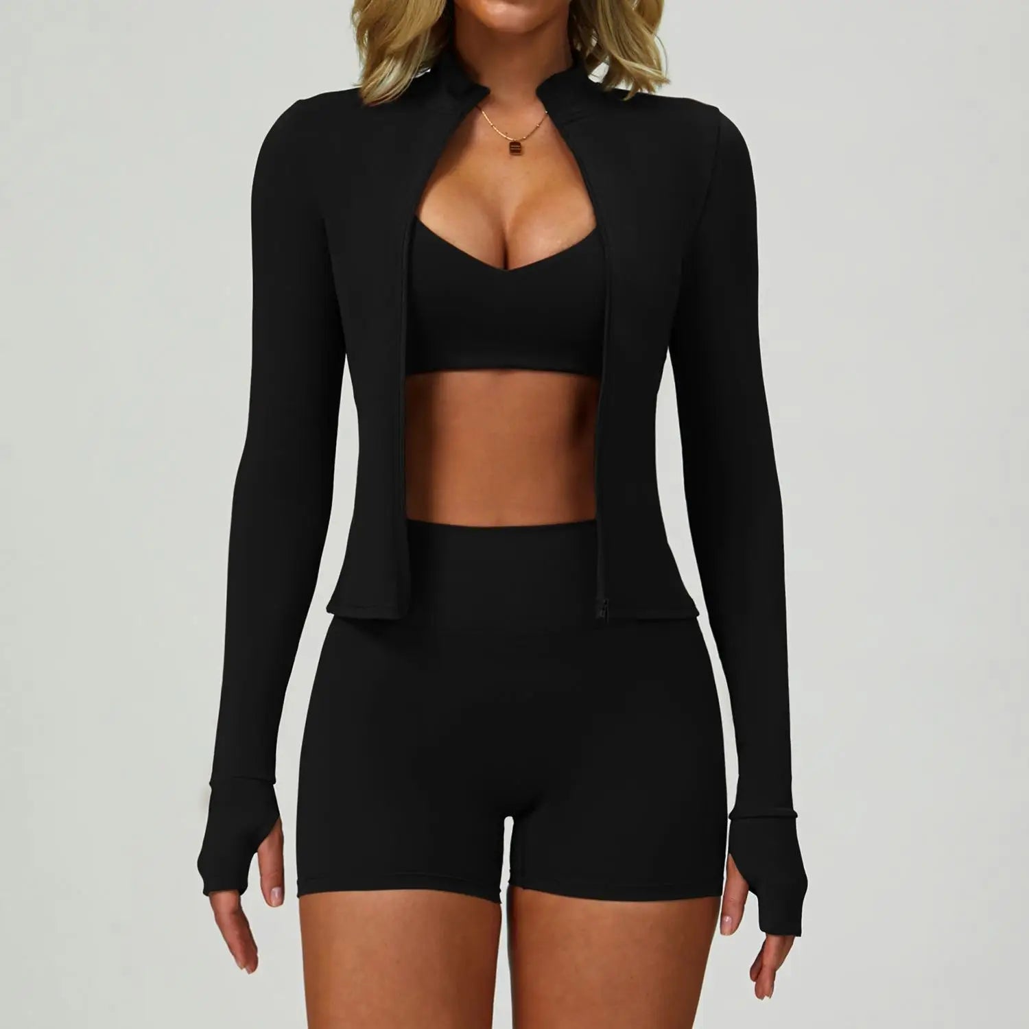 2-3PCS Yoga Suit Women Tracksuit Sports Bra High Waist Leggings Shorts Outfit Gym Set Fitness Push Up Workout Clothes Sportswear - ATFH