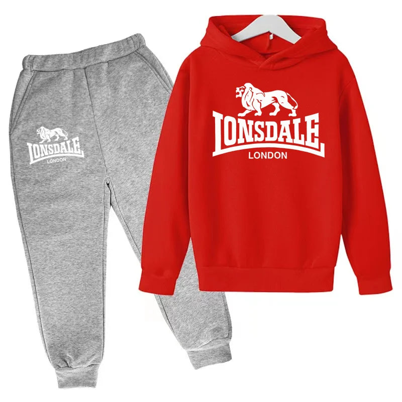 Kids Fashion Hoodie Boys Lion Print Tracksuit Girls Toddler Coat 3-12Y Top+pants 2P Clothing Charming Casual Sports Jogging Set - ATFH