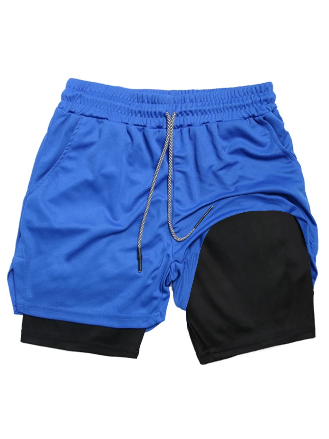 2-in-1 Running Summer Workout Shorts for Men Gym Performance Compression Shorts with Phone Pocket Towel Loop Athletic Activewear