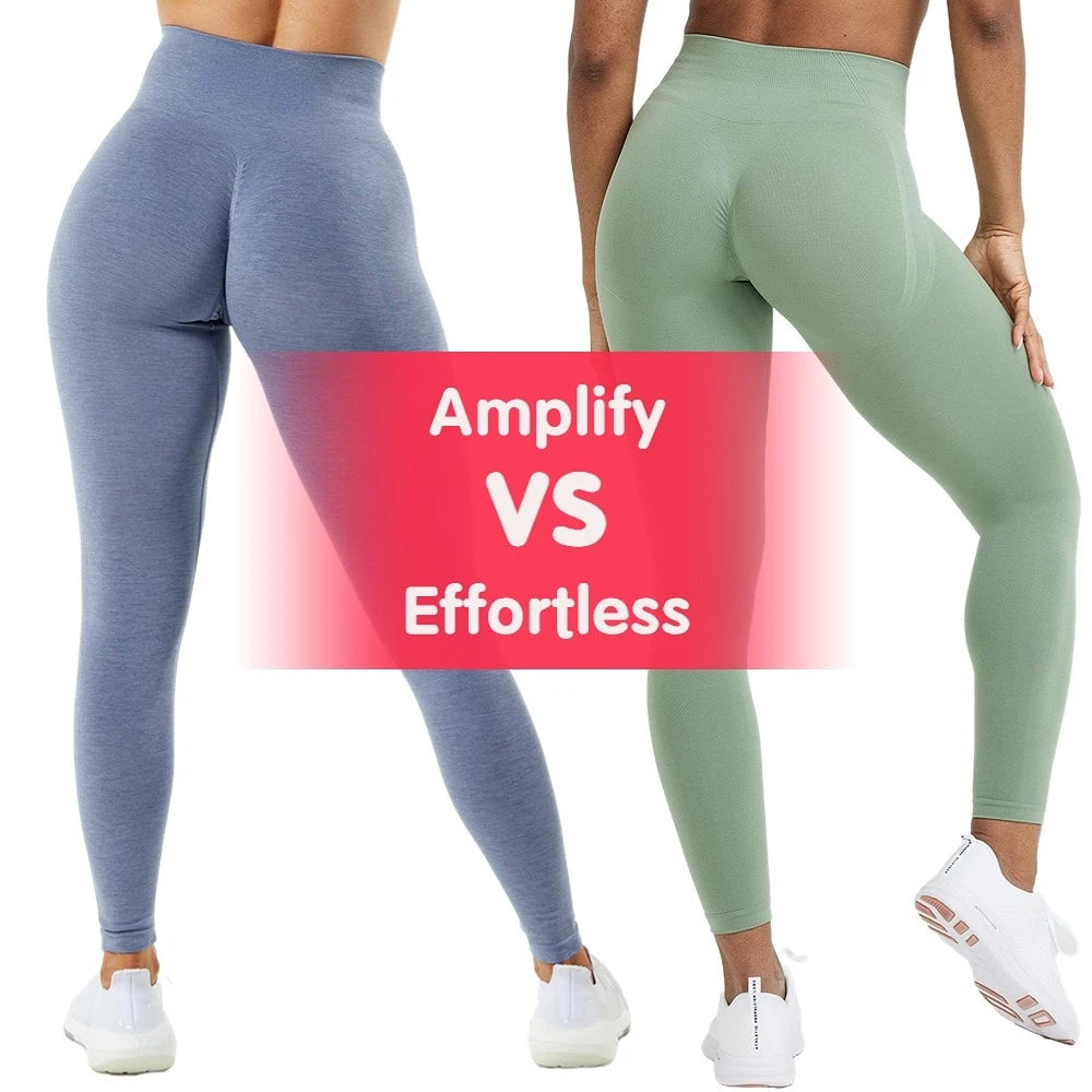 Amplify Effortless Leggings For Women Push Up Booty Legging Scrunch Butt Stretch Workout Gym Tights Fitness Seamless Yoga Pants - ATFH