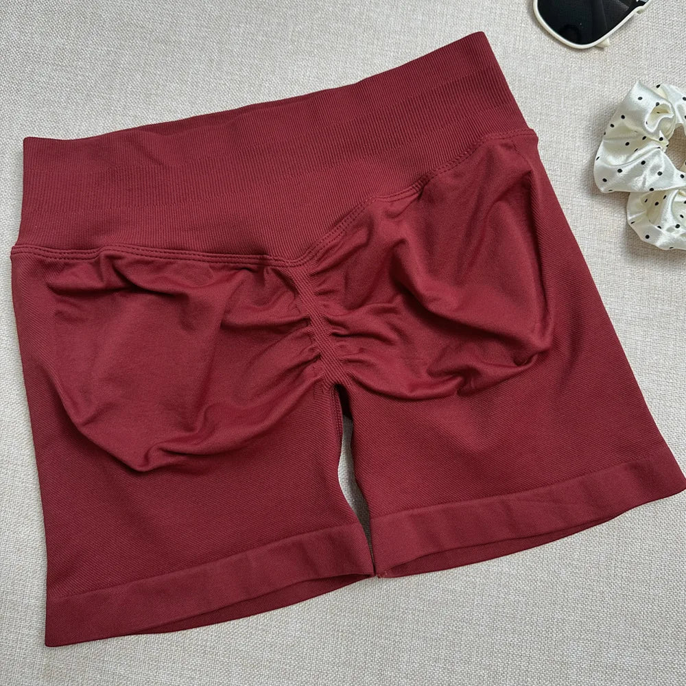 Seamless Yoga Workout Shorts for Women Low Waist Butt Lift Biker Shorts Gym Fitness Activewear Sports Training Shorts
