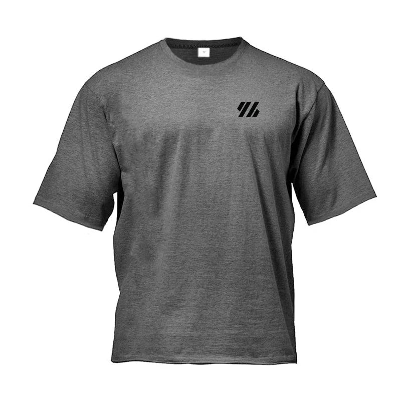 2026 Summer Trend Oversized T-shirt Breathable Cotton Blend Minimalist Geometric Logo Print Unisex Casual Short Sleeve Tee ATFH