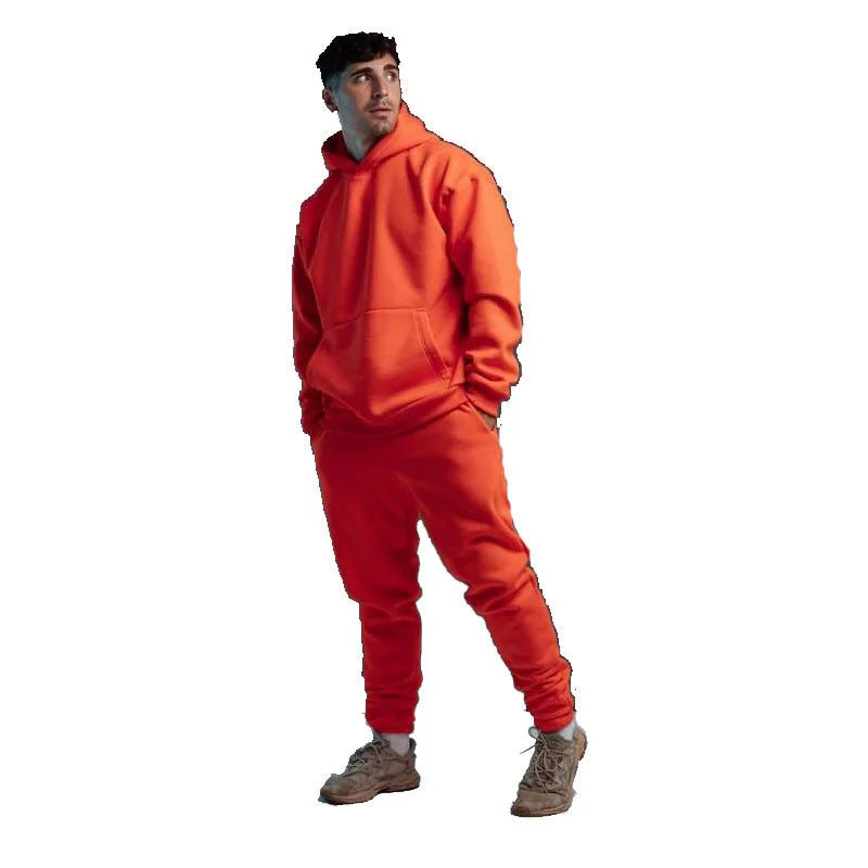 2026 new solid-color spring-autumn-winter sports hooded sweatshirt and pants set suitable for both men and women as a casual ATFH