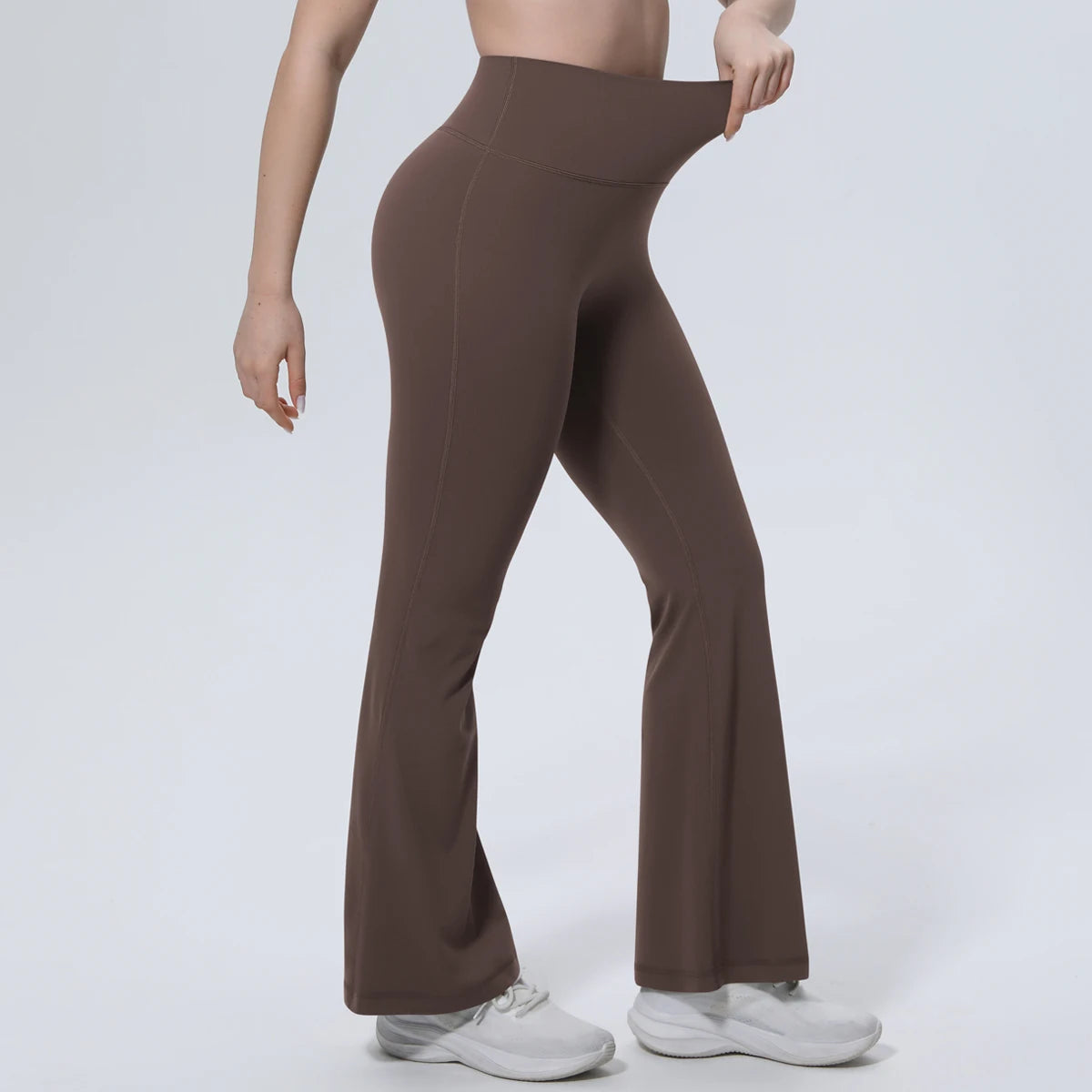 Hamidou High Waist Peach Buttocks Summer Wide Leg Pants Gym Outdoor Running Solid Color Yoga Pants Woman Fitness Sports Trousers ATFH