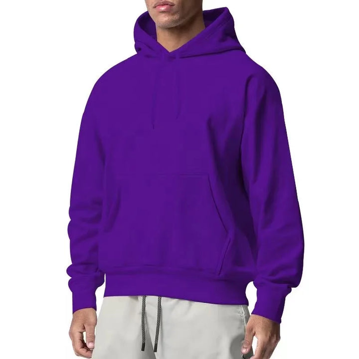 Cotton Hooded Sweatshirt, Solid Color Fashion Fit Sweatshirt, Autumn and Winter Fashion Sweatshirt, Suitable for Going Out - ATFH