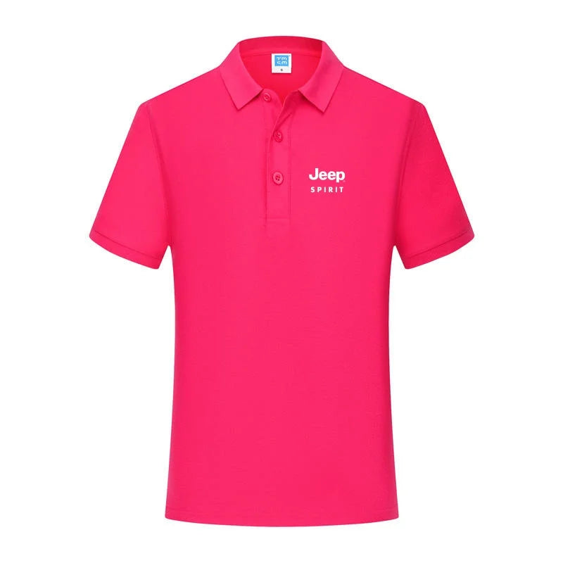 JEEP SPIRIT men's printed T-shirt summer cotton polo shirt casual sports collar short sleeved shirt