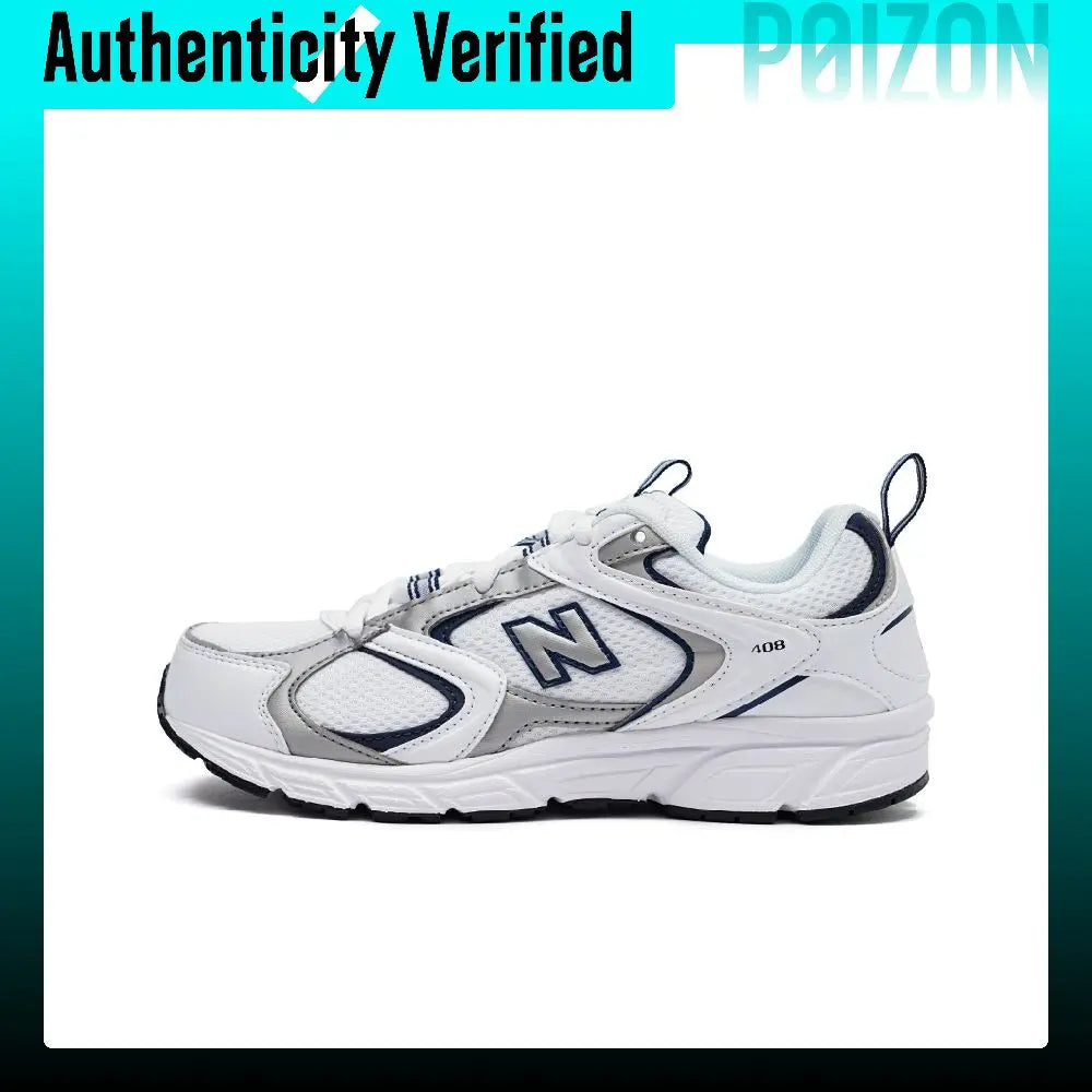 New Balance 408 Fabric Retro Sports Cushioning Abrasion Resistant Breathable Low top Casual Shoes Unisex White Gray ML408A