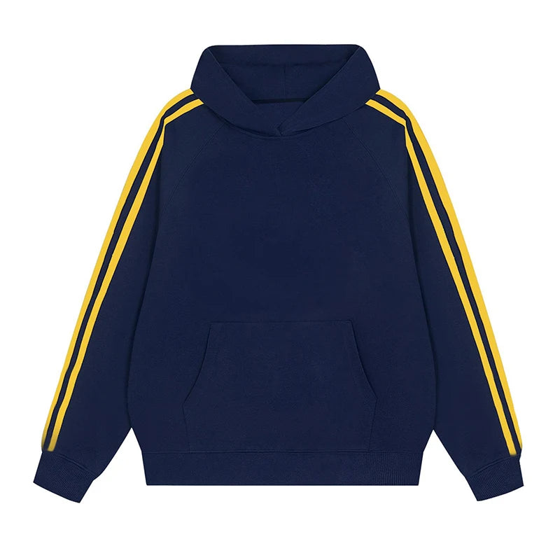 China Cotton Composite Milk Silk Stripe Stitching Hoodie Simple Fashion Fabric Comfortable Skin-friendly Wear Resistance Clothes - ATFH