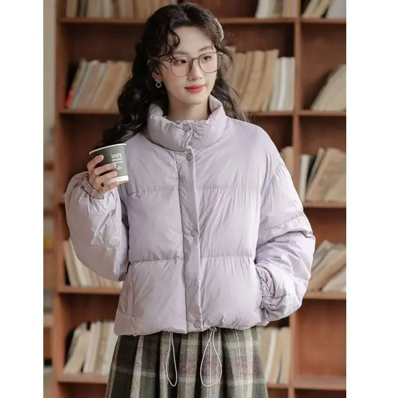Winter Women's 2025 New Cotton Jacket Short Cotton Jacket Design Thickened College Style Cotton Coat Winter Blue Yellow Black ATFH