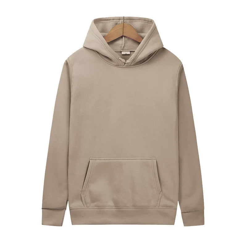 2025 Men's Solid Color Hooded Sweaters Men's Warm Wool Sweater Fashionable Street Clothing Loose  Breathable Jersey Brand Hooded - ATFH