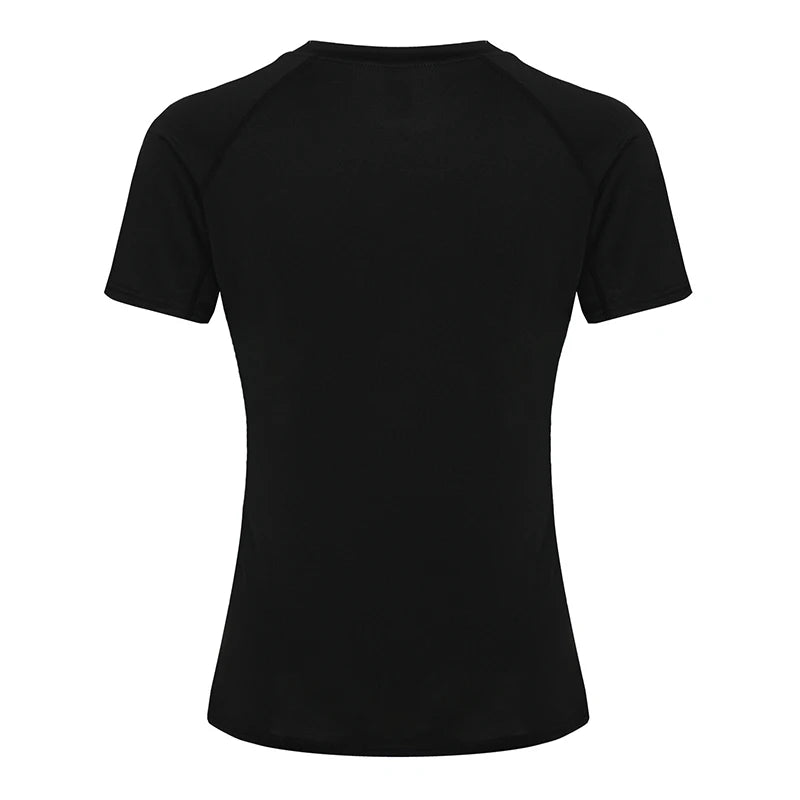 Women's Compression Shirt Short Sleeve Athletic Yoga Running T-Shirt Summer Gym Workout Quick Dry Stretchy Tees Tops Baselayer - ATFH