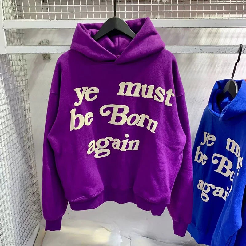 23FW Classic Foam Logo Ye Must Be Born Again Hoodie Men Women Best Quality Oversize Kanye West CPFM.XYZ Sweatshirts Multicolor - ATFH