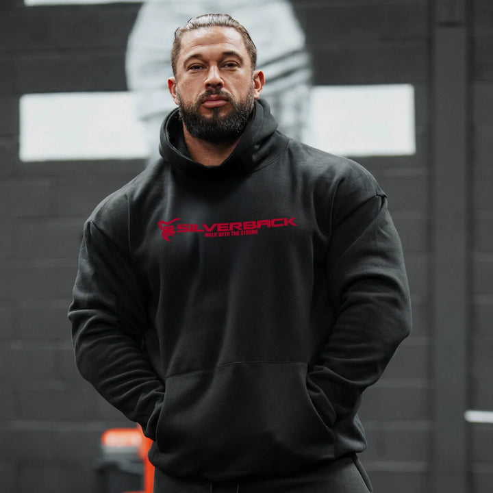 SILVERBACK Mens Gym Fitness Hoodie Autumn Long Sleeve Hooded Pullover Printed Sweatshirts Bodybuilding Apparel Sportswear Tops - ATFH