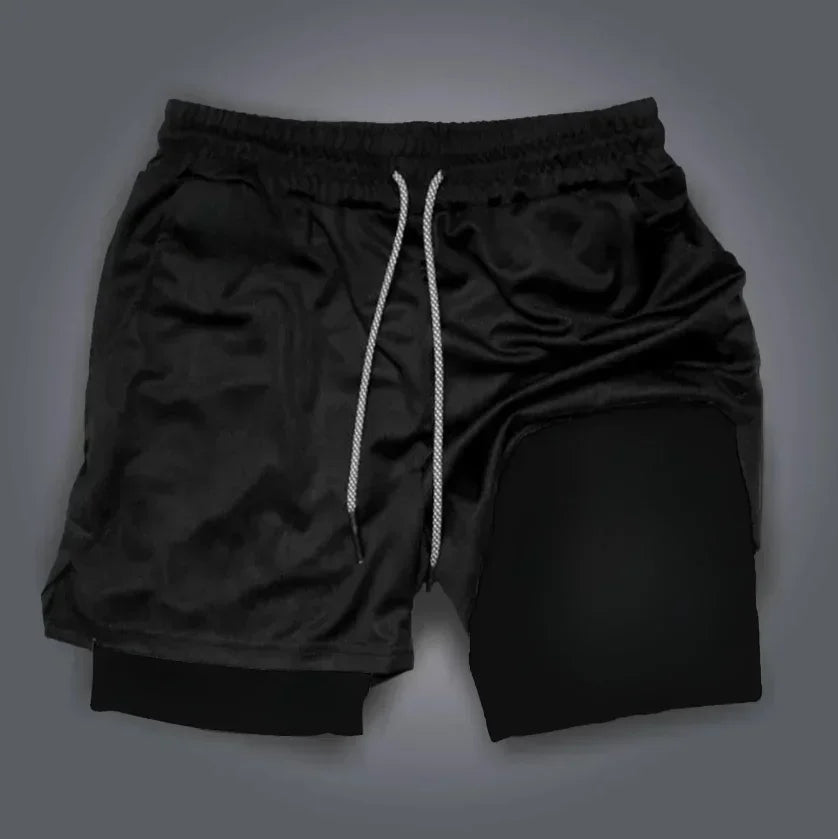 Bandai One Piece Luffy Printed Double-layer Shorts, Loose Men's and Women's Summer Sweat-wicking and Breathable Sports Shorts