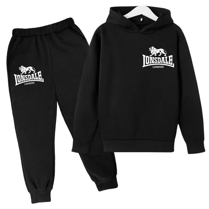Kids Fashion Hoodie Boys Lion Print Tracksuit Girls Toddler Coat 3-12Y Top+pants 2P Clothing Charming Casual Sports Jogging Set - ATFH