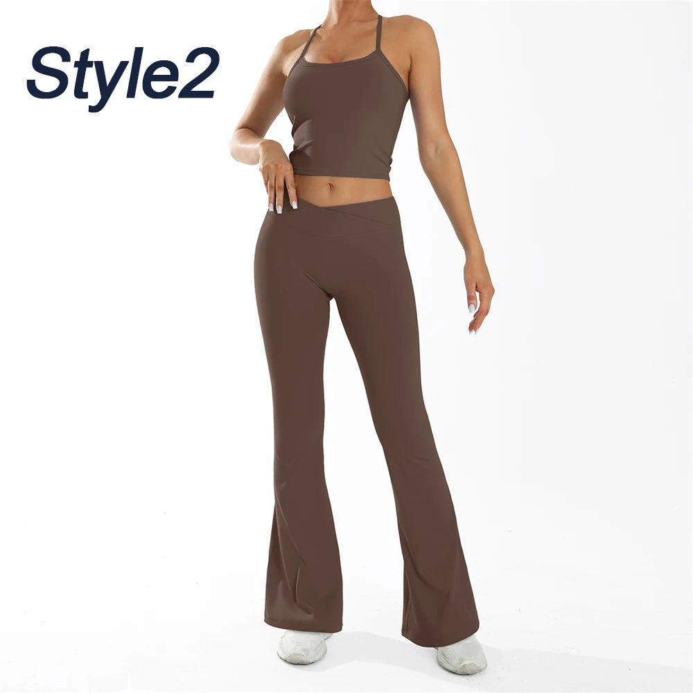 Sport Bra Gym Leggings Set Women's Tracksuit Yoga Clothing Dance Sport Set Female Training Suit for Fitness - ATFH