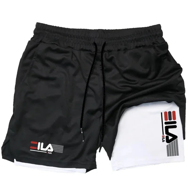 2026 Men's Sports Shorts, Double-layer Quick-Dry Breathable Casual Sportswear, High-Quality Fashion Running Tight Fit Style