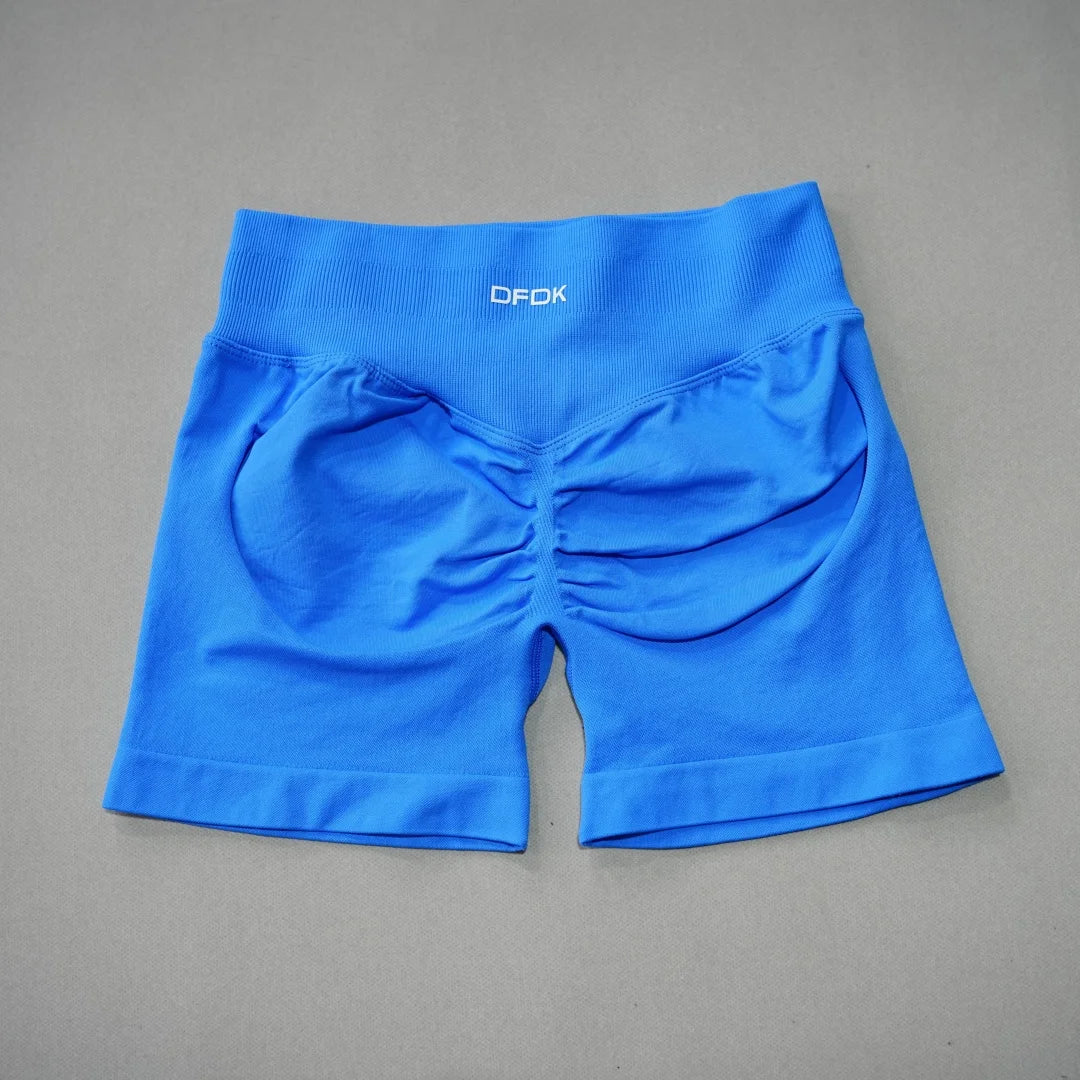 DFDK Women High Rise Scrunch Booty Shorts Seamless Push Up Shaping Squat Proof Anti Rolling Fitness Gym Athletic Running Yoga