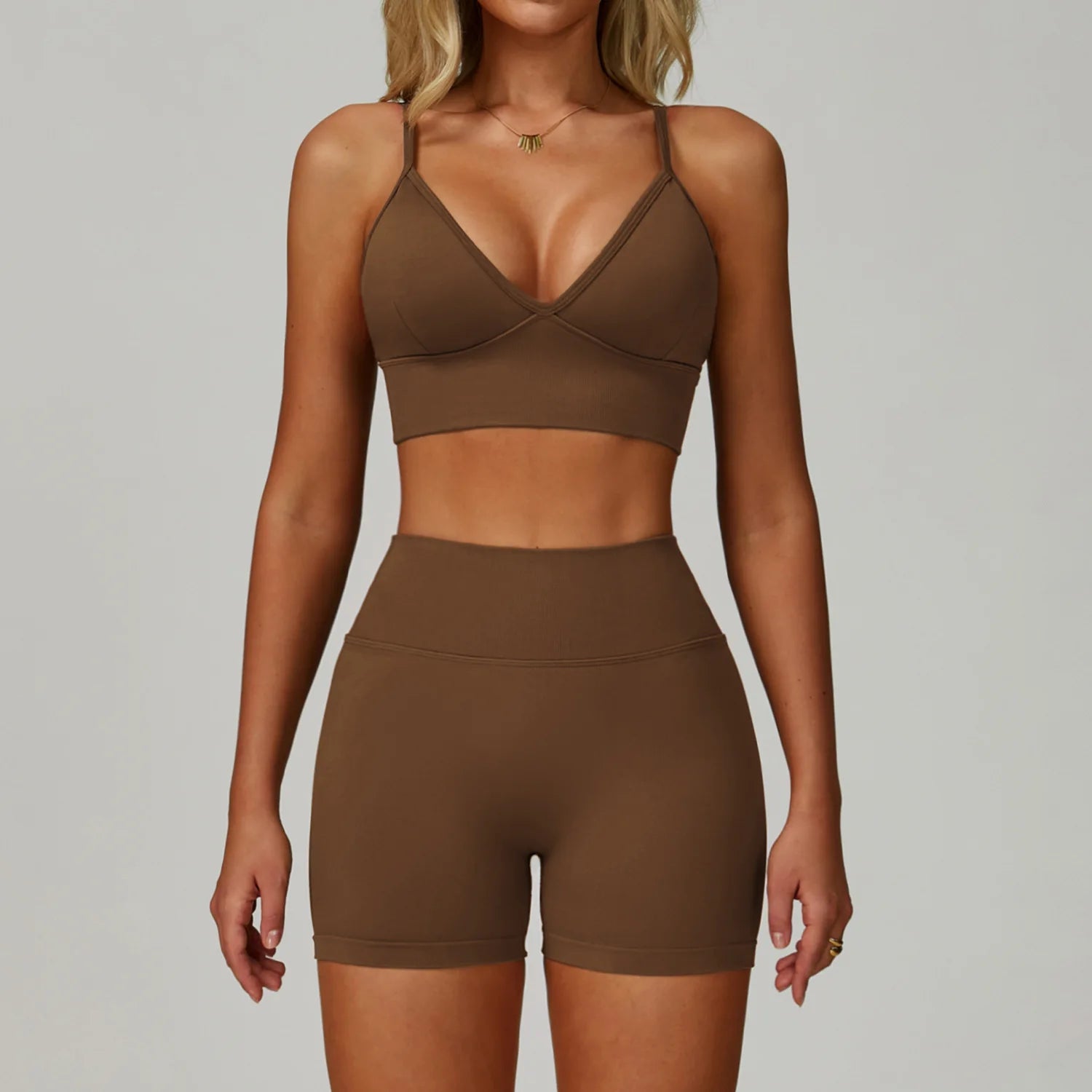 SWELTERING 2/3PCS Seamless Yoga Set Gym Clothes Sportswear Fitness Suits Women Workout Bra Crop Top Long Sleeve Sports Suits - ATFH