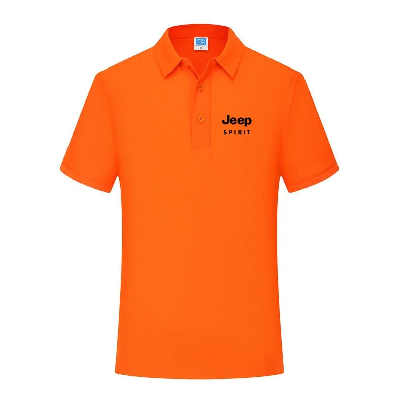JEEP SPIRIT men's printed T-shirt summer cotton polo shirt casual sports collar short sleeved shirt