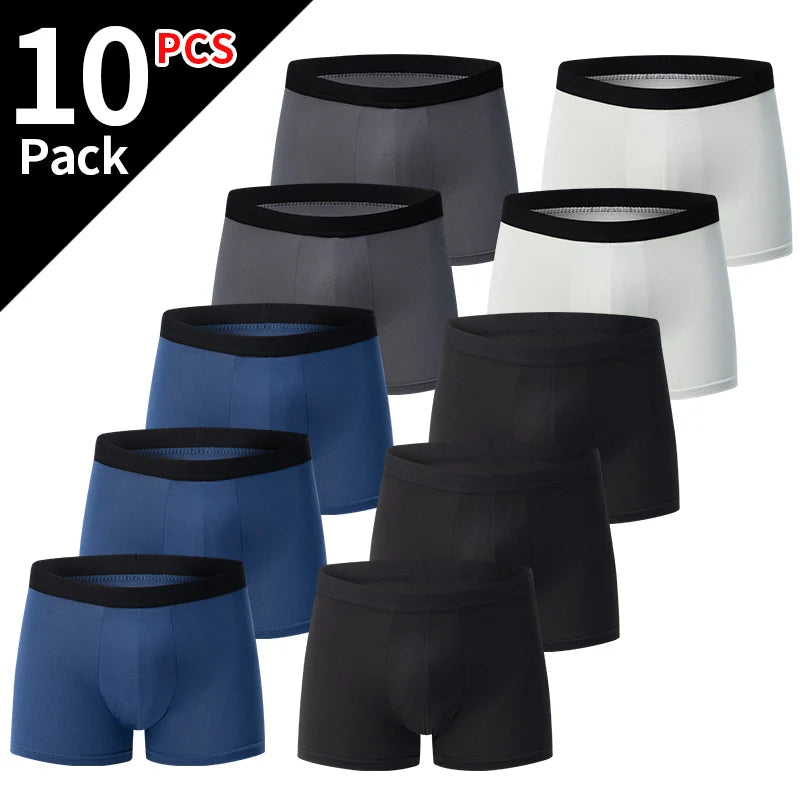 4/10 Piece Set Of Men's Casual And Fashionable Underwear Comfortable Boxer Shorts Youth Plus Size Sports Cycling Elastic Shorts