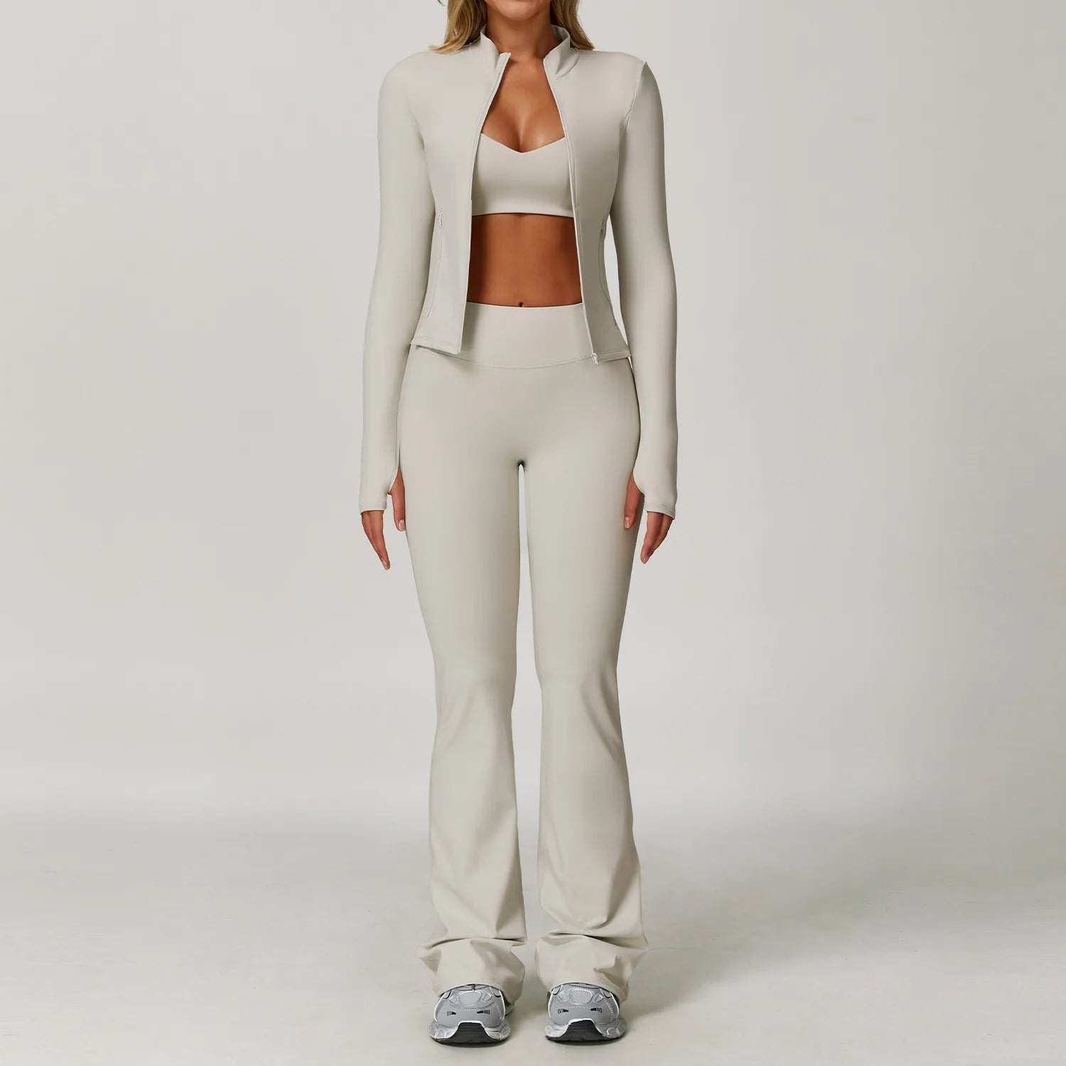 2/3PCS Yoga Suit Sports Set Gym Set Women Tracksuit Running Workout Clothes Long Sleeve Sports Bra Athletic Wear Yoga Clothing - ATFH