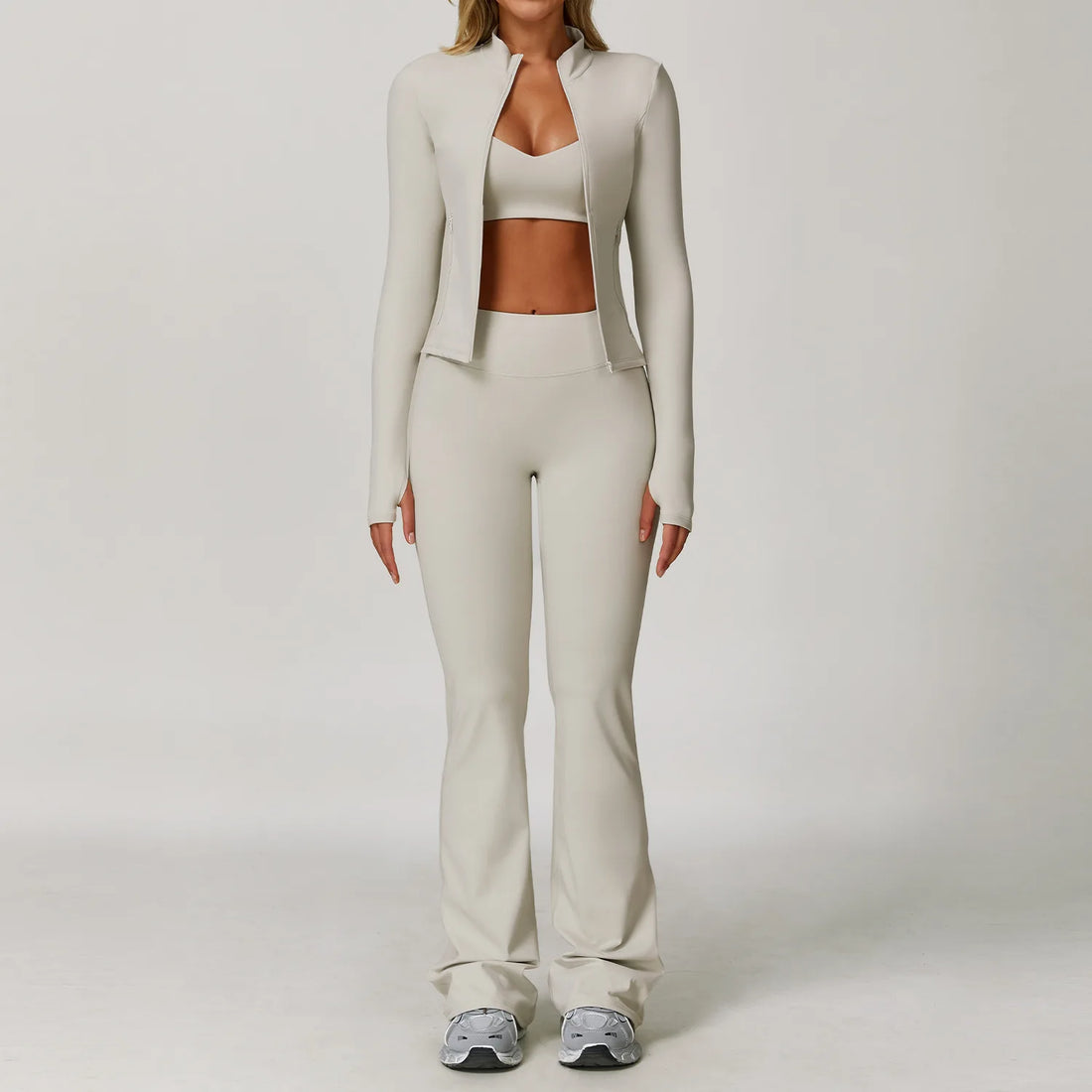2/3PCS Yoga Suit Sports Set Gym Set Women Tracksuit Running Workout Clothes Long Sleeve Sports Bra Athletic Wear Yoga Clothing - ATFH