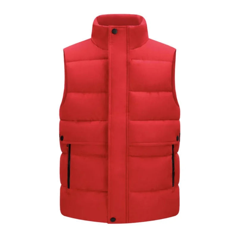 Printing logo Winter Warm Men's Soft Padded Waistcoat  Windproof Cotton-padded  Vest Stylish  Outerwear for Outdoor Activities ATFH