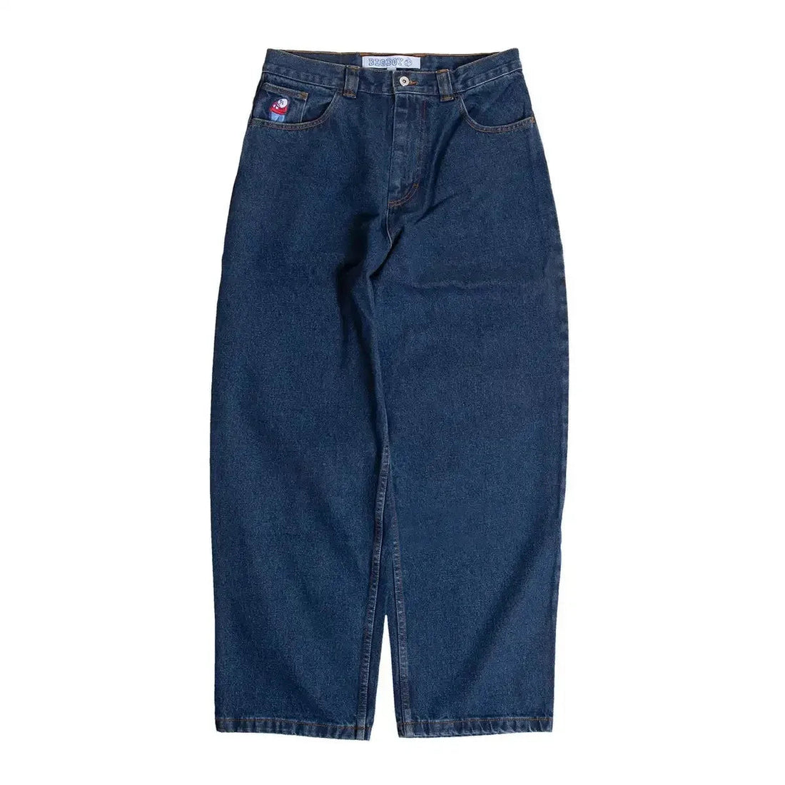 Hip Hop Retro Blue Cartoon Embroidery Jeans for men Gothic Baggy Streetwear Polar Big Boy Jeans Mens Fashion Wide Leg Trouser ATFH