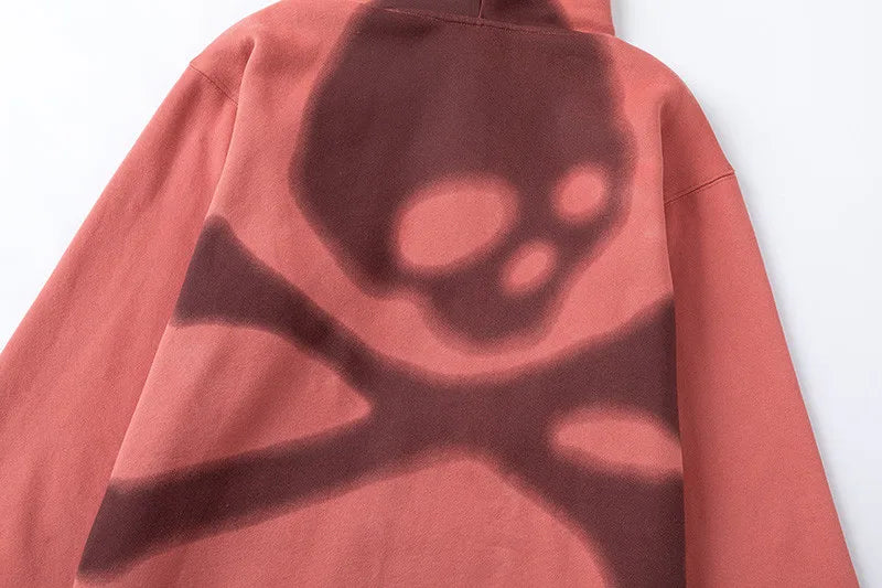 Cactus Jack Hoodies High-quality Casual Loose Skull Print Zipper Hooded Sweatshirt Jackets for Men Women Harajuku Streetwear - ATFH