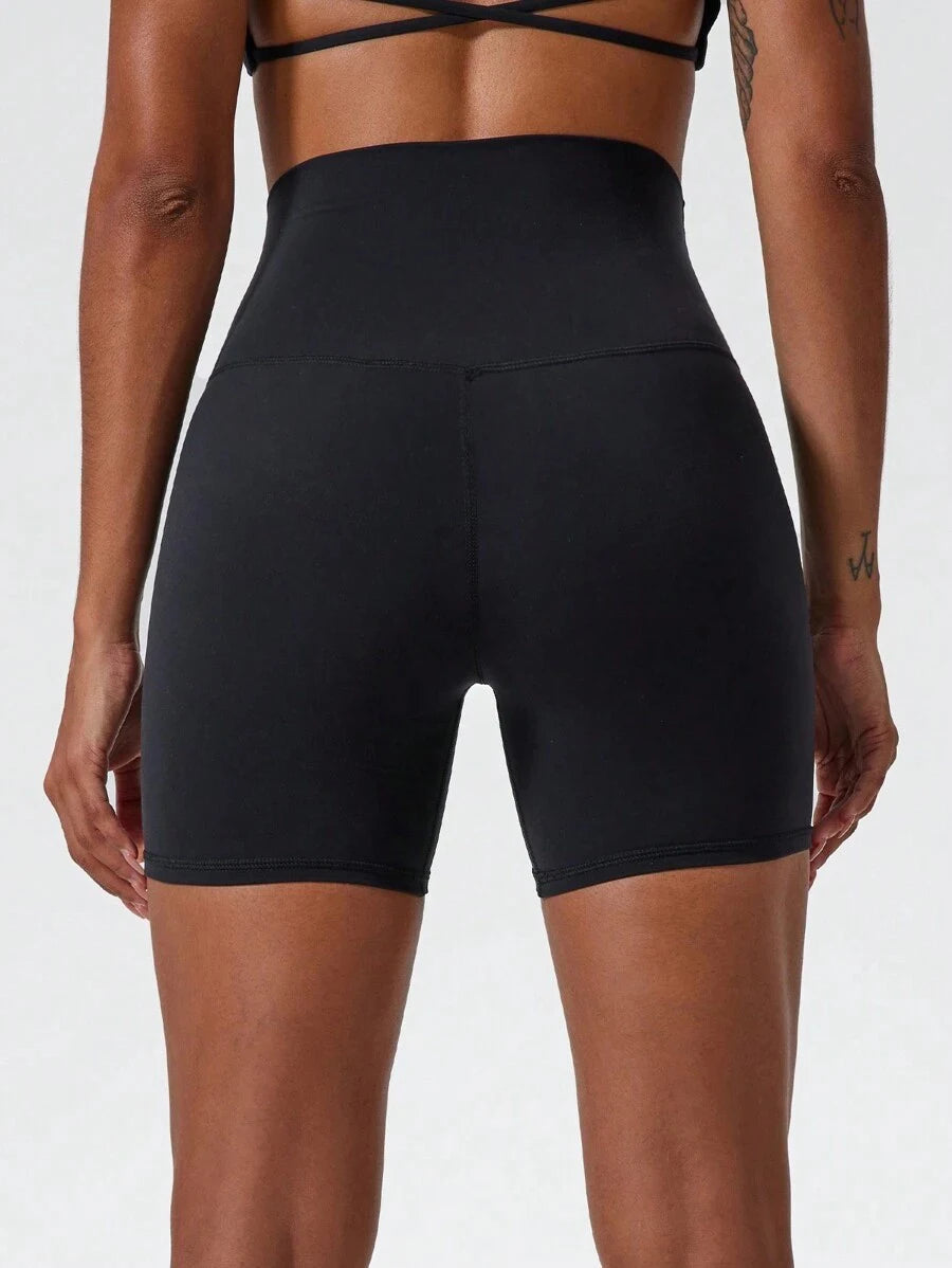 Women'S High-Waisted Stretchy Shorts - Slimming Summer Workout Shorts, Sexy Butt-Lifting Design, Casual and Versatile Style, Bla