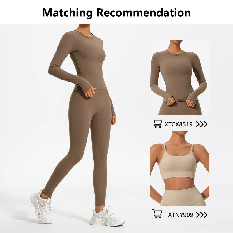 Hearuisavy Summer Super Soft Fabrics High Waist Leggings Gym Yoga Pants Running Workout Tights Push Up Sports Leggings Women - ATFH
